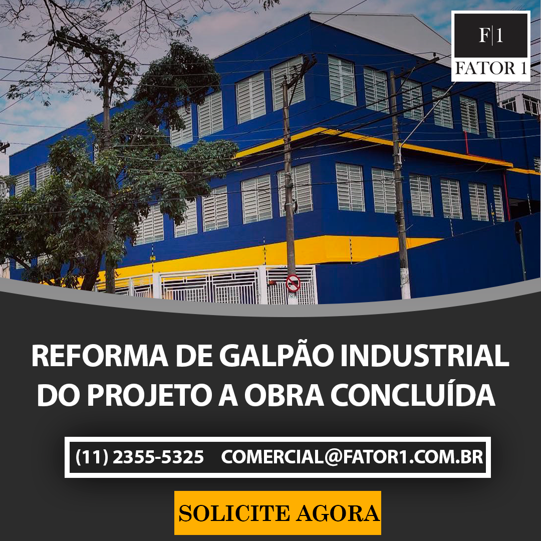 Reforma de Galpão industrial do Projeto a Obra concluída  
